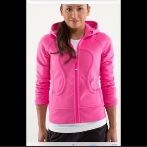 Hot Pink Lululemon zip up scuba hoodie